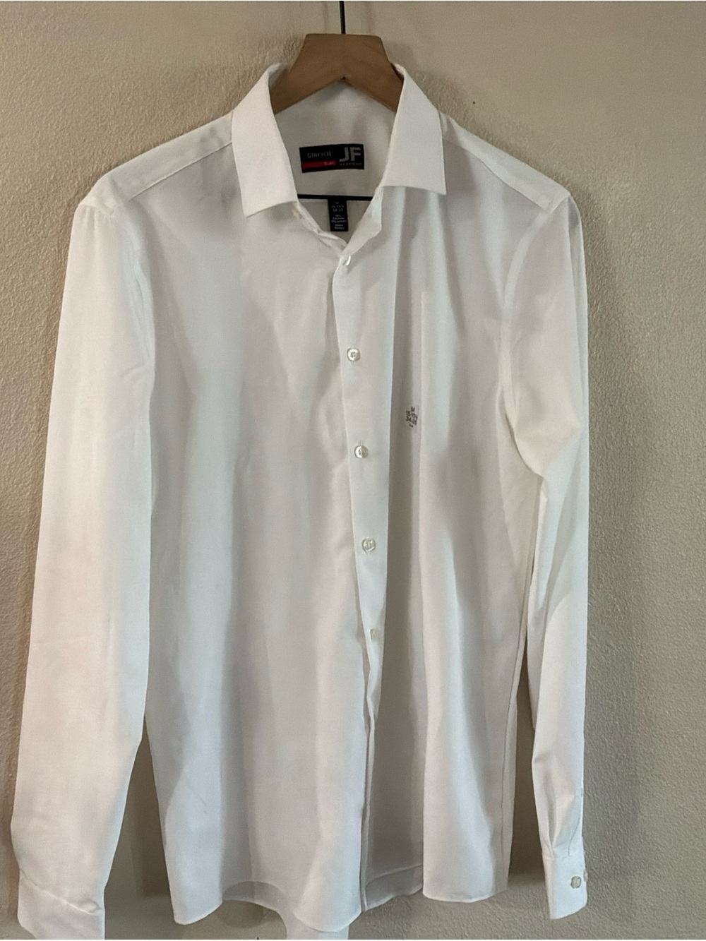 jf j.ferrar Classic White Men's Button-Down Dress Shirt